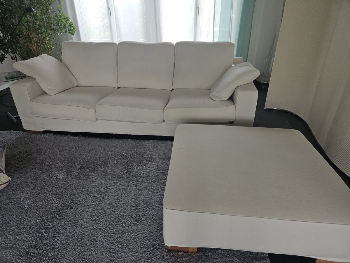 Divani: Offwhite, Flexform Sofa Status mit Hocker, Antonio Citterio – Usato da Embrach venduto da bea_8424