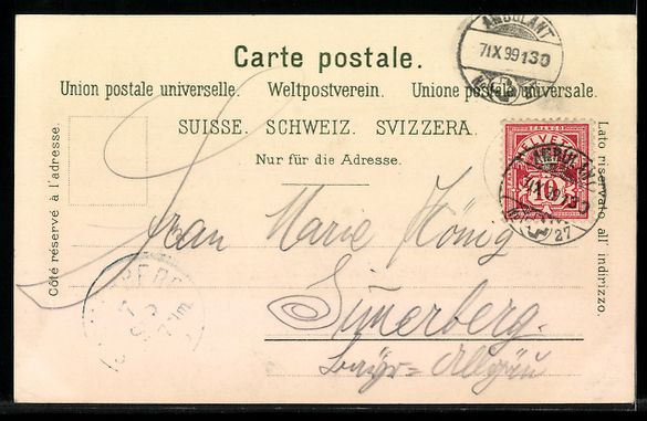 Cartes postales: Lithographie Einsiedeln, Kloster und Ort – D'occasion à Berlin par bartko-reher 1