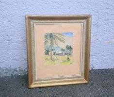 30er/40er JAHRE Aquarell LAMBARENE Albert Schweizer Spital