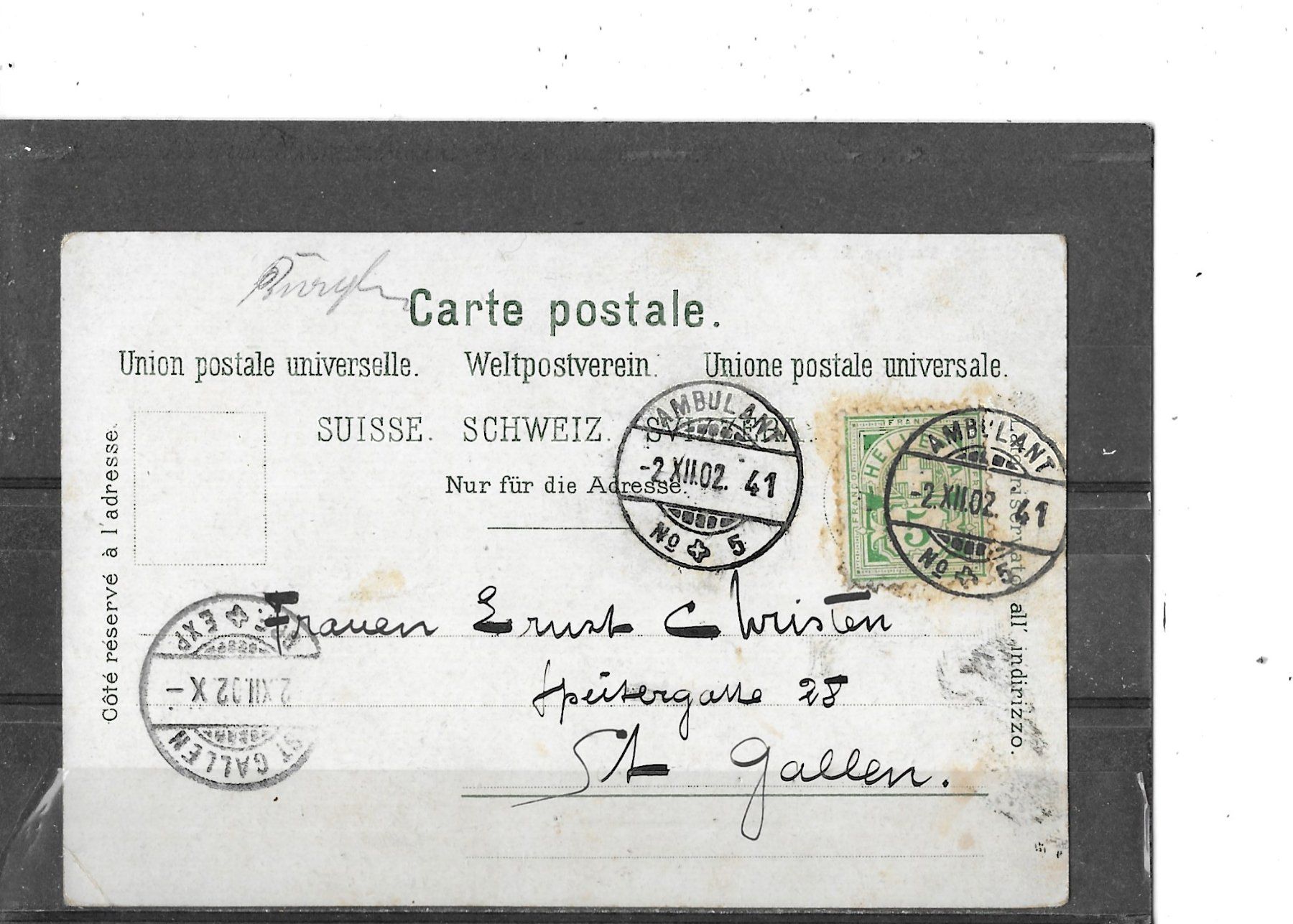 Cartoline postali: TG Gruss aus Bürglen 1902 – Usato da Schocherswil venduto da Wilare 1