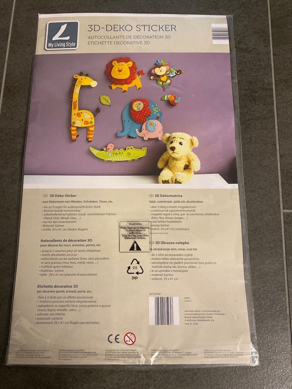 Sticker: 3D-Wandsticker Tiere neu – Nuovo e nell'imballaggio originale da Raron venduto da cathy123 1