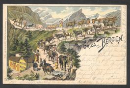 Gruss aus den Bergen Lithografie