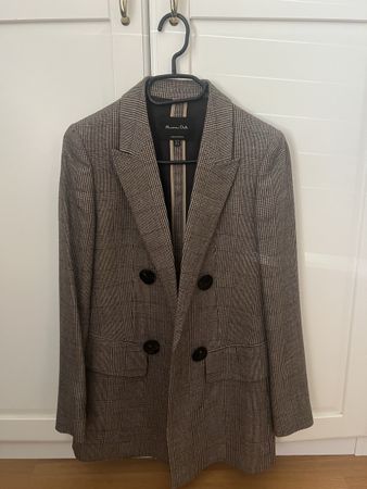 Blazer Massimo Dutti kariert braun beige Grösse 36 gut