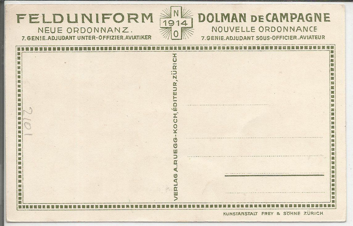 Cartoline postali: Schweizer Armee 1914, Felduniform Adjudant (2101) – Nuovo (secondo la descrizione) da Grancy venduto da gedev 1