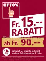 Ottos: Fr. 15.-- Rabatt ab Fr. 90.-- Gutschein