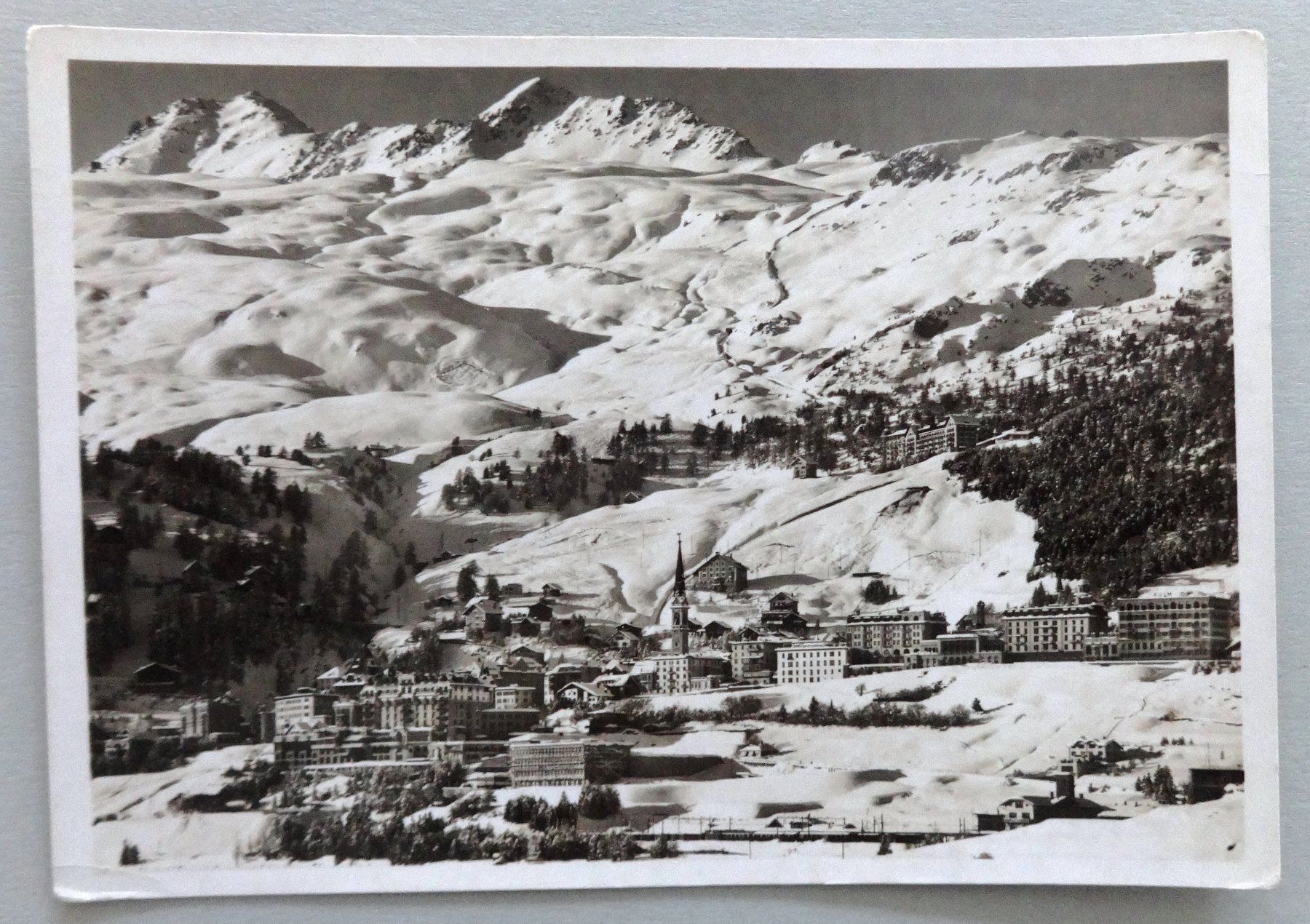 Ansichtskarten: St. Moritz-Dorf mit Corviglia u. Piz Nair – Gebraucht aus Fétigny von Billy2miny