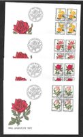4 FDC Pro Juventute 1972 Serie Viererblöcke ET 1.12.1972