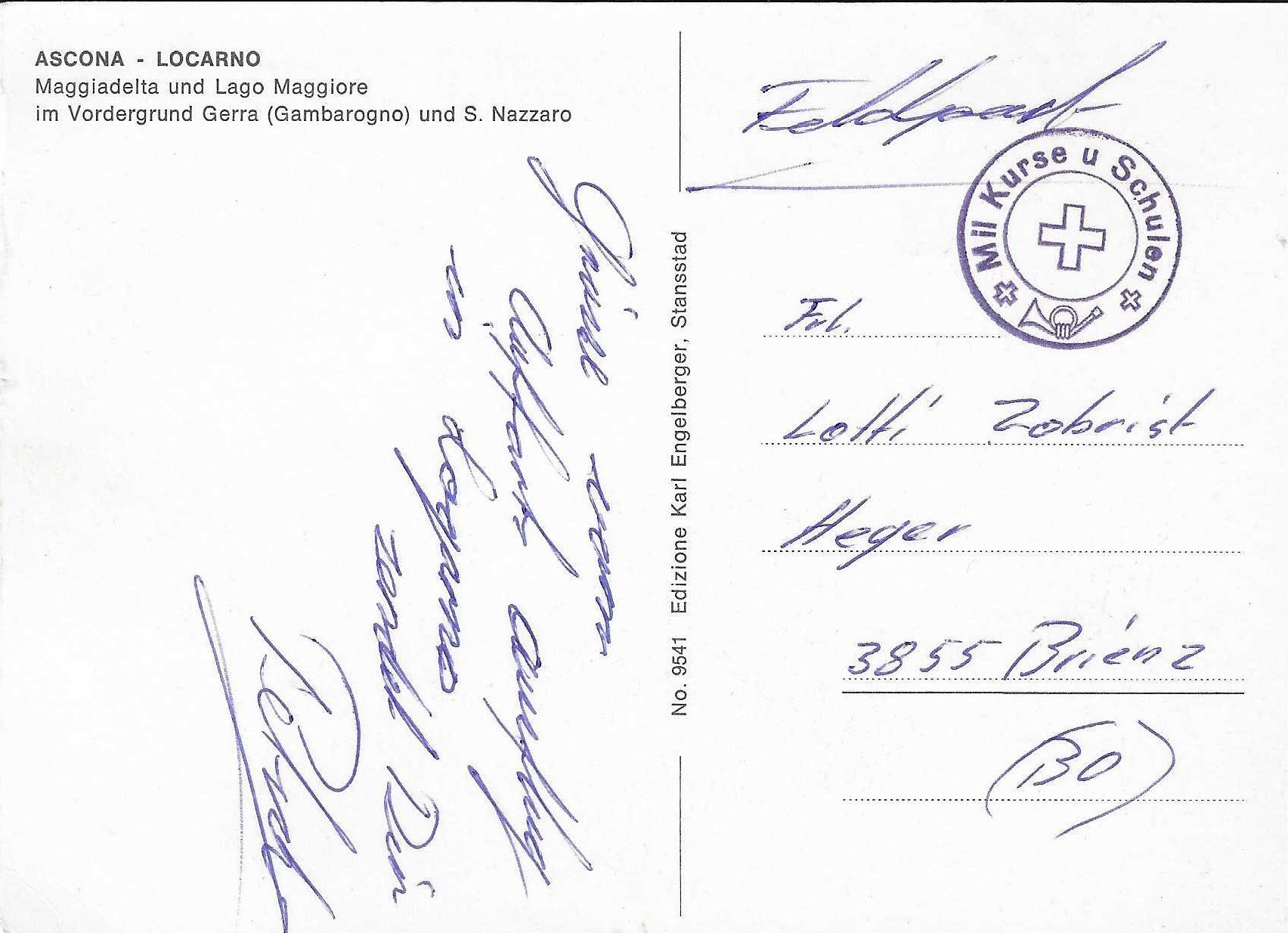 Cartoline postali: Ascona-Locarno TI – Usato da Rothrist venduto da Stranglehold 1