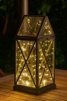 LED-Laterne Aske schwarz, Dimension: 20x50cm Farbe: farbigb