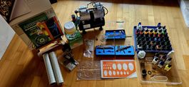 Airbrush Set mit Kompressor und Farben, sehr gepflegt