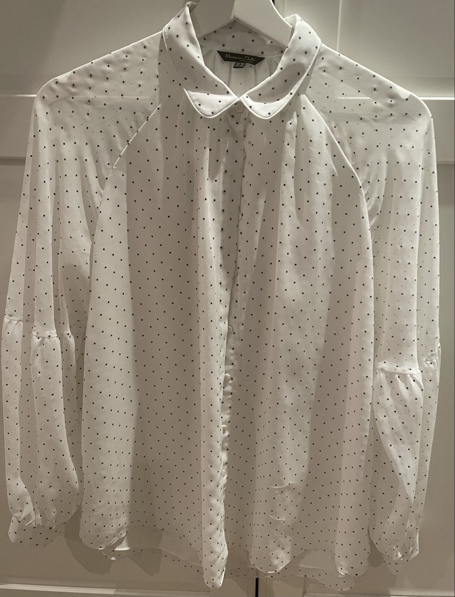 Massimo Dutti Camicette: Massimo Dutti White Blouse with Dots - Size 40 - Spring! – Usato da Oberwil BL venduto da Stellochkas