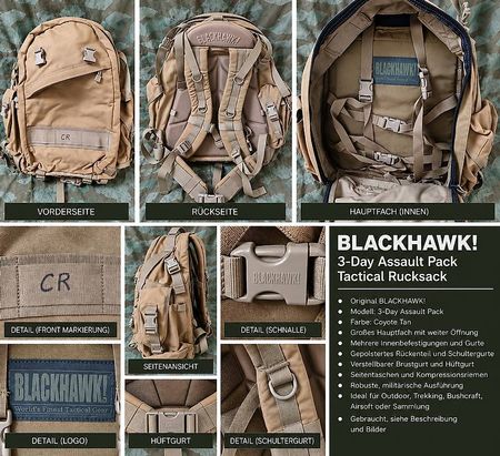 BLACKHAWK! 3-Day Assault Pack in Coyote/Tan.