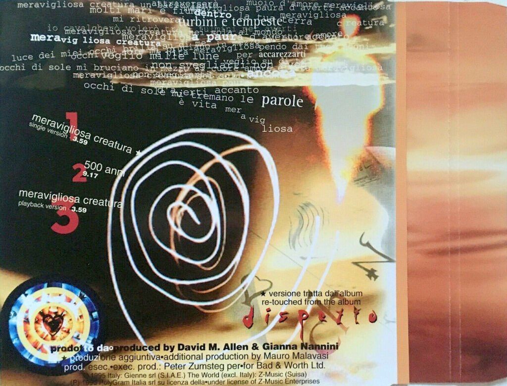 CD: GIANNA NANNINI - MERAVIGLIOSA CREATURA – Usato da Bottens venduto da hotter-than-hell 1