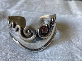 Bracelet vintage en argent massif, beau travail 38gr