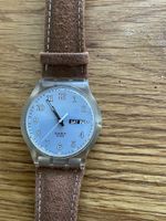 Swatch Gent Classic Day/Date mit braunem Lederband 🇨🇭55