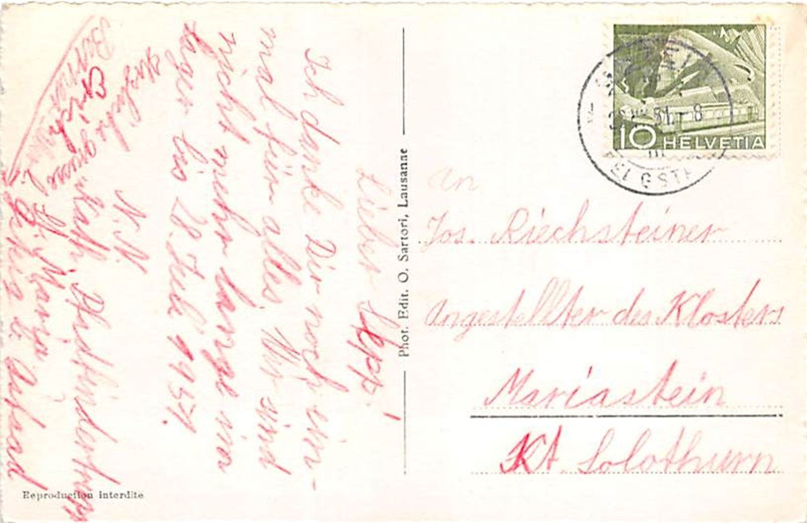 Cartoline postali: Gsteig, Mehrbildkarte – Usato da Ottikon b.Kemptth. venduto da Neptun1974 1