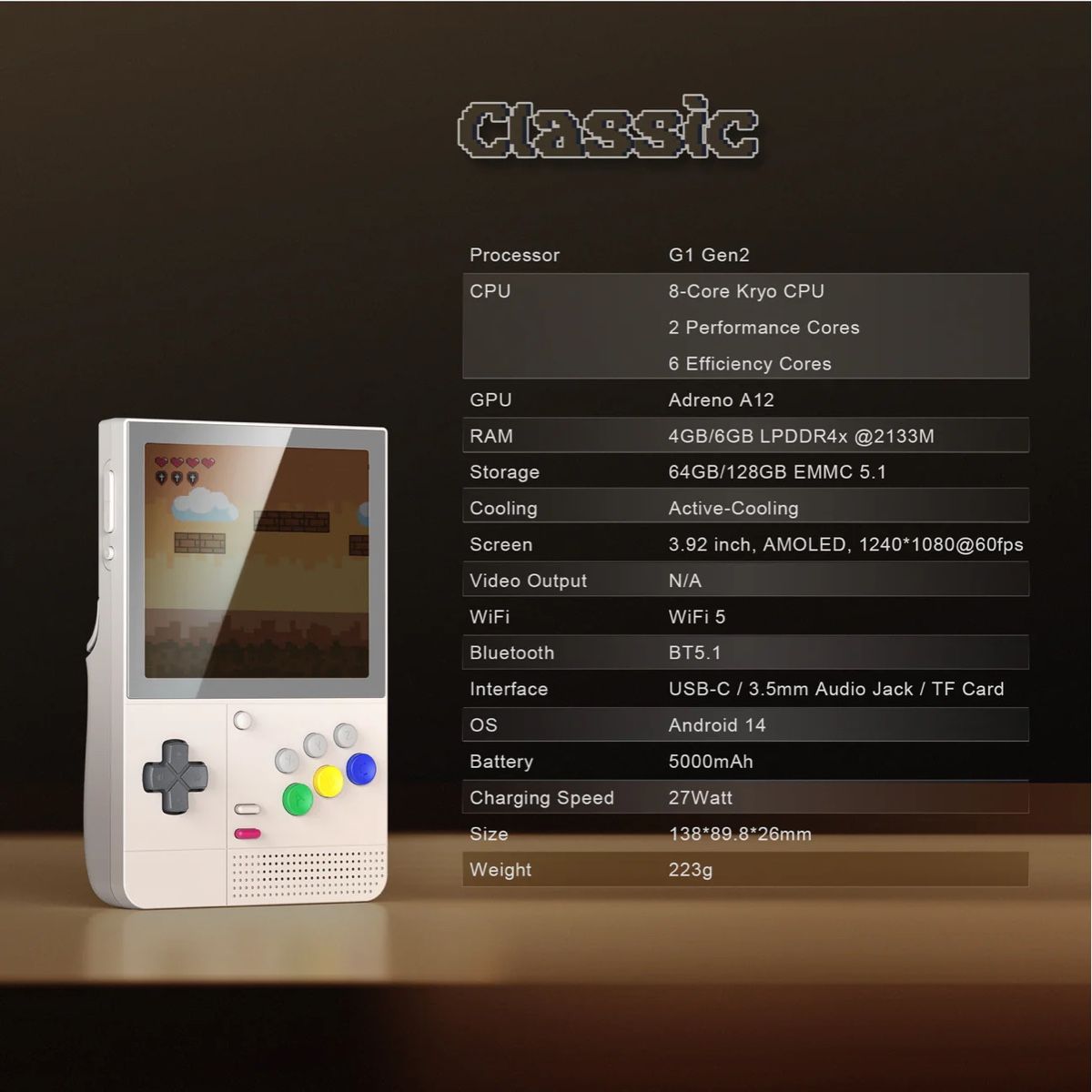 Retroid Console: Retroid Pocket Classic Handheld 6+128GB Atomic Purple – Nuovo (secondo la descrizione) da Niederhasli venduto da ach_m5rb 5