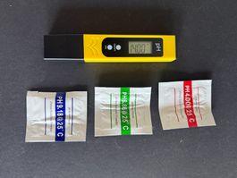 Handliches Taschen pH-Meter mit Glaselektrode und Puffer