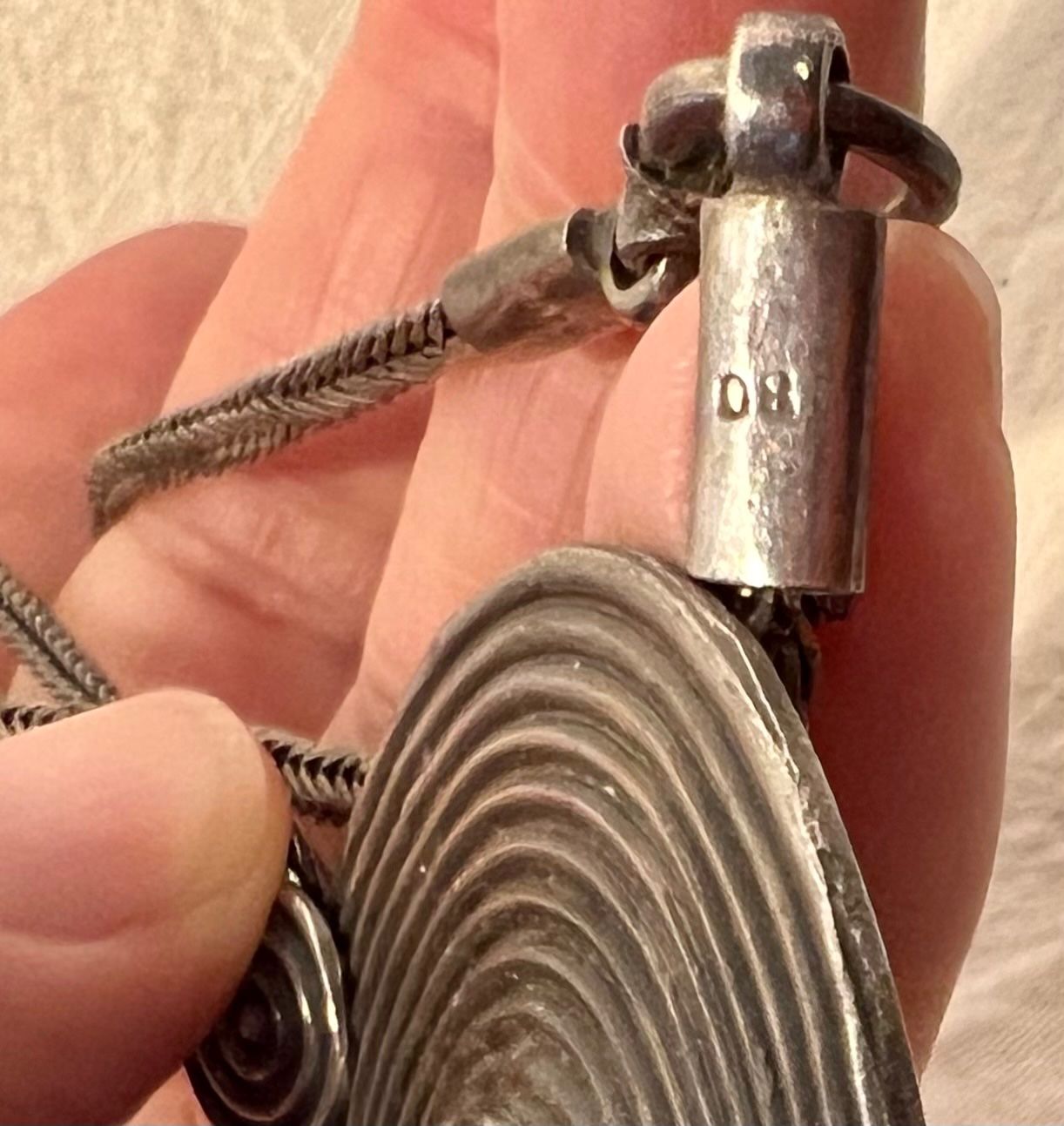 Catenine: Ancien collier, argent 800, Inde, pendentif et chaîne – Usato da Genève venduto da DELIRBEADS 5