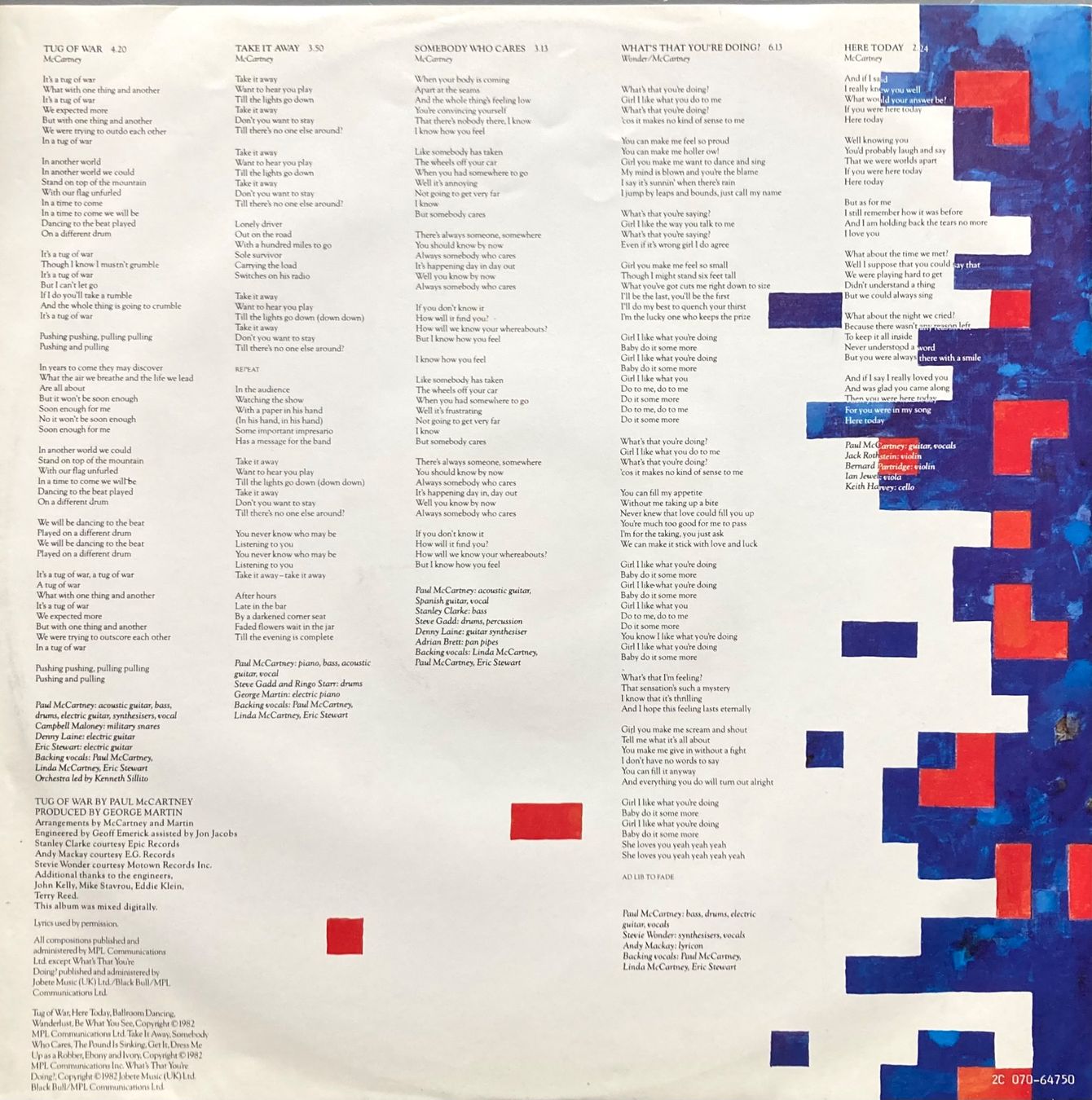 Schallplatten: PAUL MCCARTNEY - TUG OF WAR – Gebraucht aus Poliez-Pittet von Newtown-Records 2