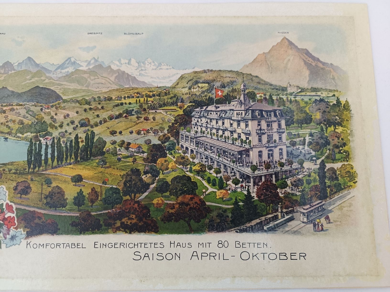 Grafica & Litografie: Lithographie Hotel Blumlisalp Spiez – Usato da Steffisburg venduto da ZeitReise_ 2