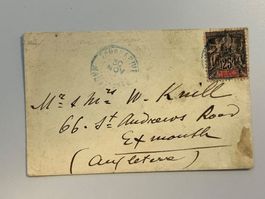 1901 Old Madagascar Colonies Francaise Stamp to Exmouth