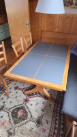 Mid-Century Vintage Tisch / Esstisch mit grauem Inlay (145x8