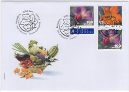 Zucchini und Kiefelerbse Marken auf illustriertem FDC