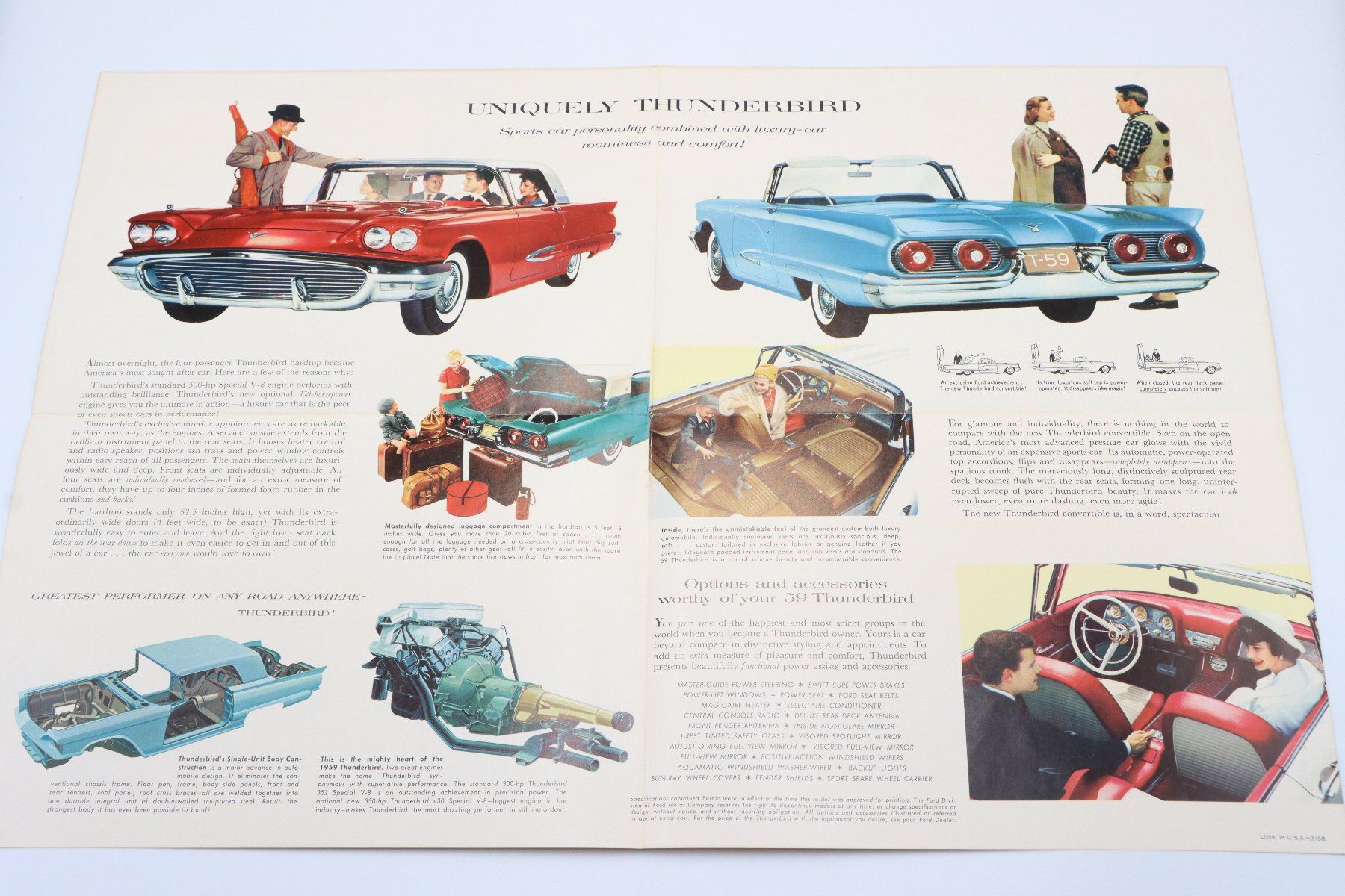 Ford Dokumente: Ford Thunderbird 1959 Prospekt – Gebraucht aus Bühl b.Aarberg von Collectorpassions 3