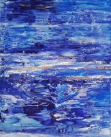 Originalgemälde in Blau Abstrakt Leinwand 50x40 cm Unikat!!!