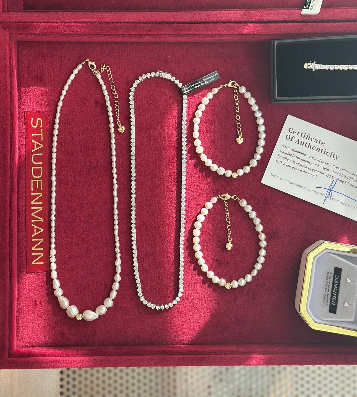 Bracciali & Braccialetti: Natural Pearl Bracelet with Diamond – Nuovo e nell'imballaggio originale da Richterswil venduto da L.Staudenmann 1