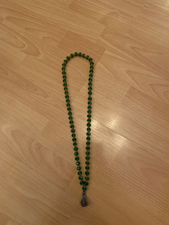 Collier Style Tibétain En Verre Coloré Et Argent - Longueur Mi-longue, Vert, Neuf Sans Emballage