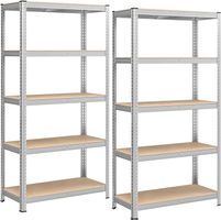 2er-Set 180x90x40cm 5-stufiges Lagerregal Regal Metall