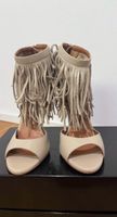 Luz da Lua Sandalen Leder Fransen beige Grösse 39