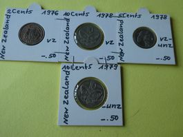 New Zealand, Konvolut alte Münzen 1976-79