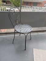 Gartenstuhl Metall grau geflochten guter Zustand