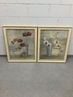 Zwei Bilder mit Orchideen Motiv gerahmt gebraucht Zustand