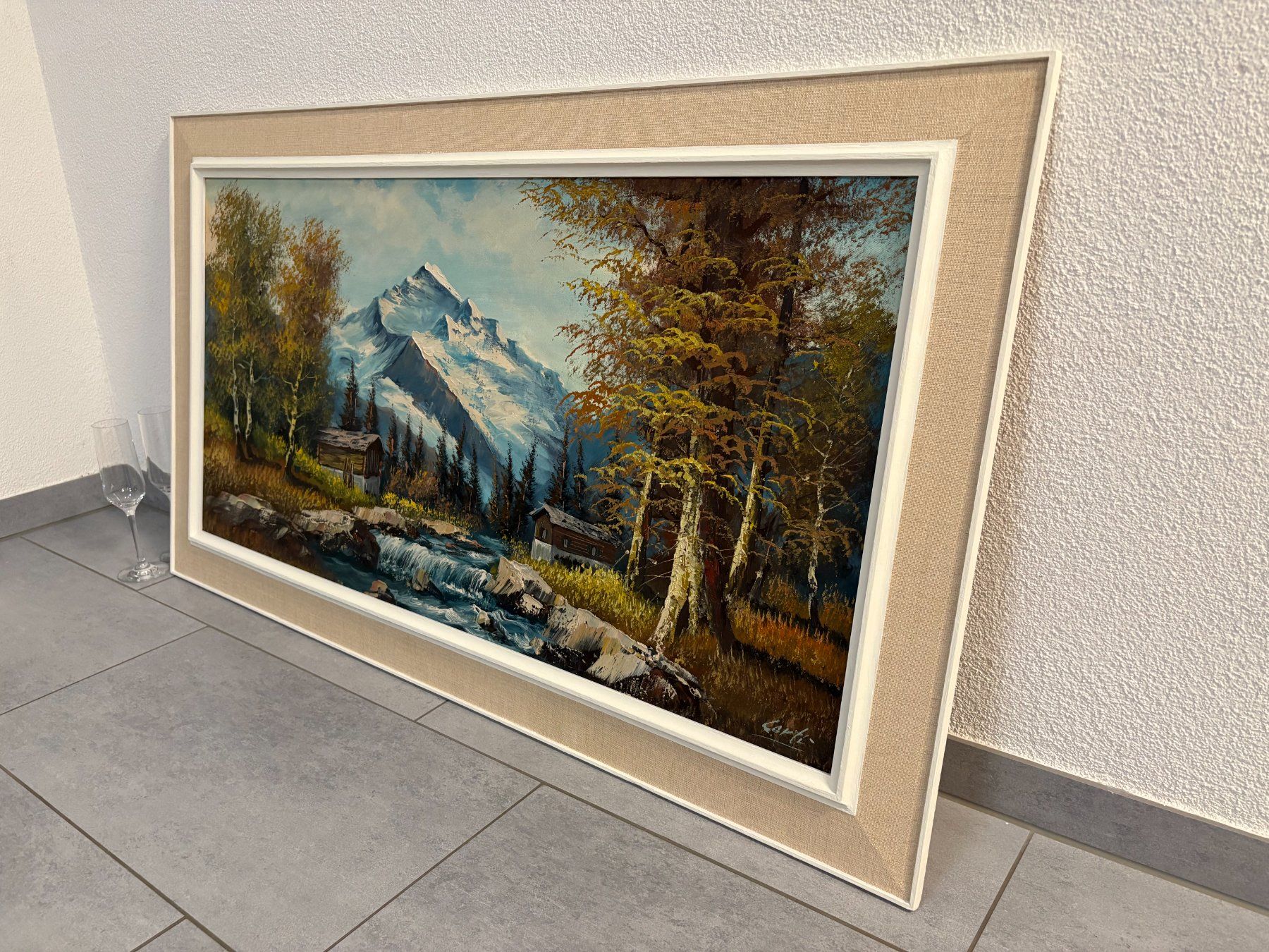 Dipinti: 116 cm breitx 65.5/ Corti/ Ölgemälde Berglandschaft mit Bach – Usato da Ottenbach venduto da TimelessEmotions. 3