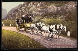 AK Schweiz, Postkutsche der Gebirgspost