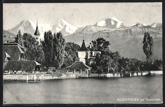 Cartoline postali: Hilterfingen am Thunersee, Uferpartie mi – Usato da Berlin venduto da bartko-reher