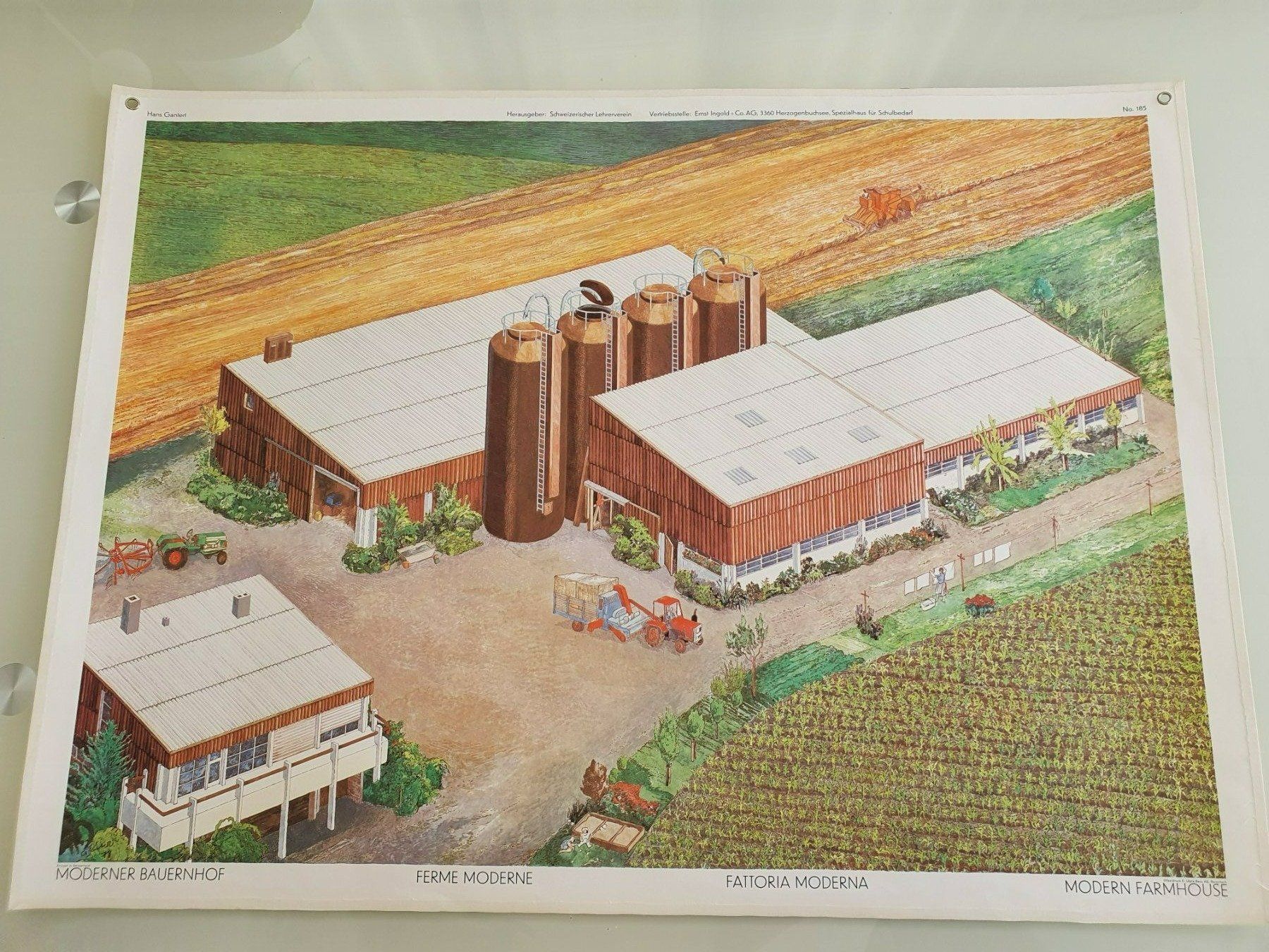 Foto & Immagini: Schulwandbild Nr. 185 Moderner Bauernhof – Usato da Fribourg venduto da YannDuc
