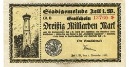Zell i.W 30 Mrd.Mark+Stempel LitB 01.11.1923 SS++-VZ