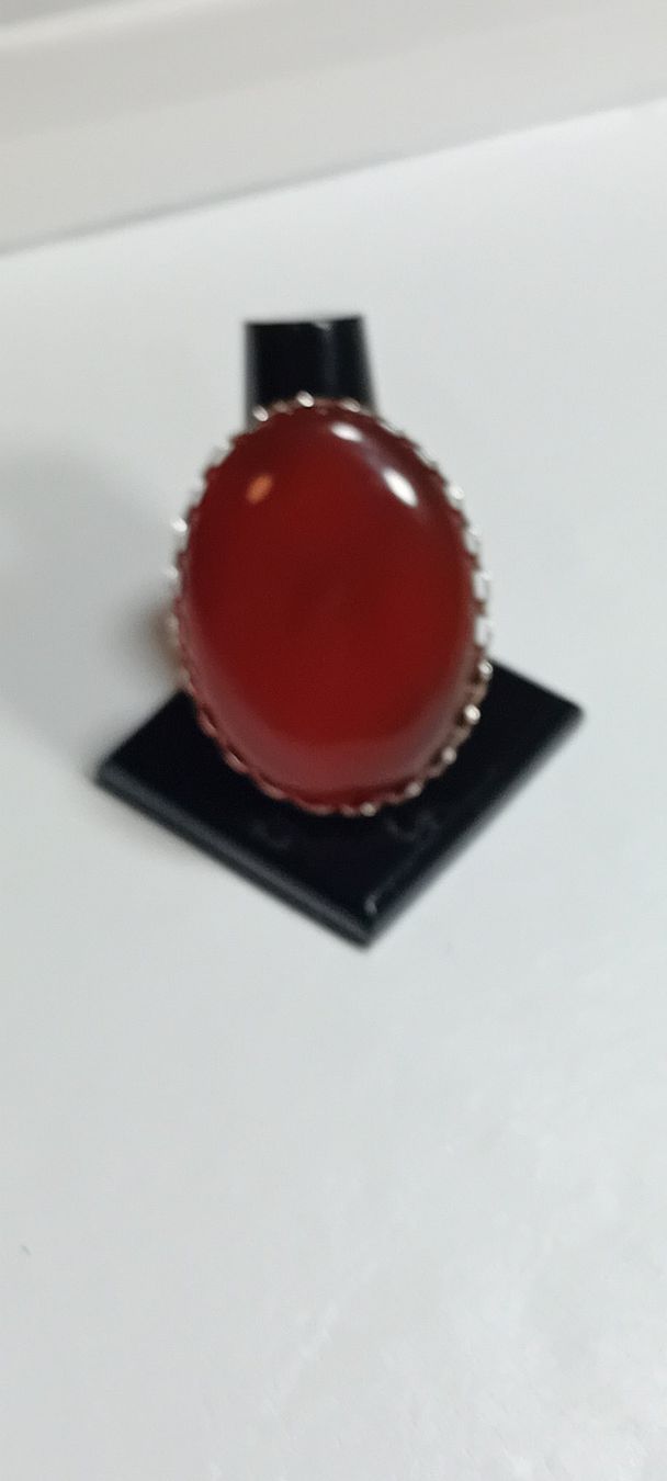 Anelli: ring antiksilber platered  mit rot achat – Nuovo (secondo la descrizione) da Basel venduto da bij_5hqd 5