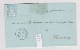 Lettre avec timbre Helvetia assise 1856