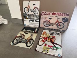 4 x Blechschilder "Piaggio" -  Nostalgie für Sammler