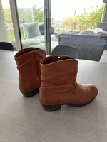 Braune Leder-Stiefeletten Gr. 38
