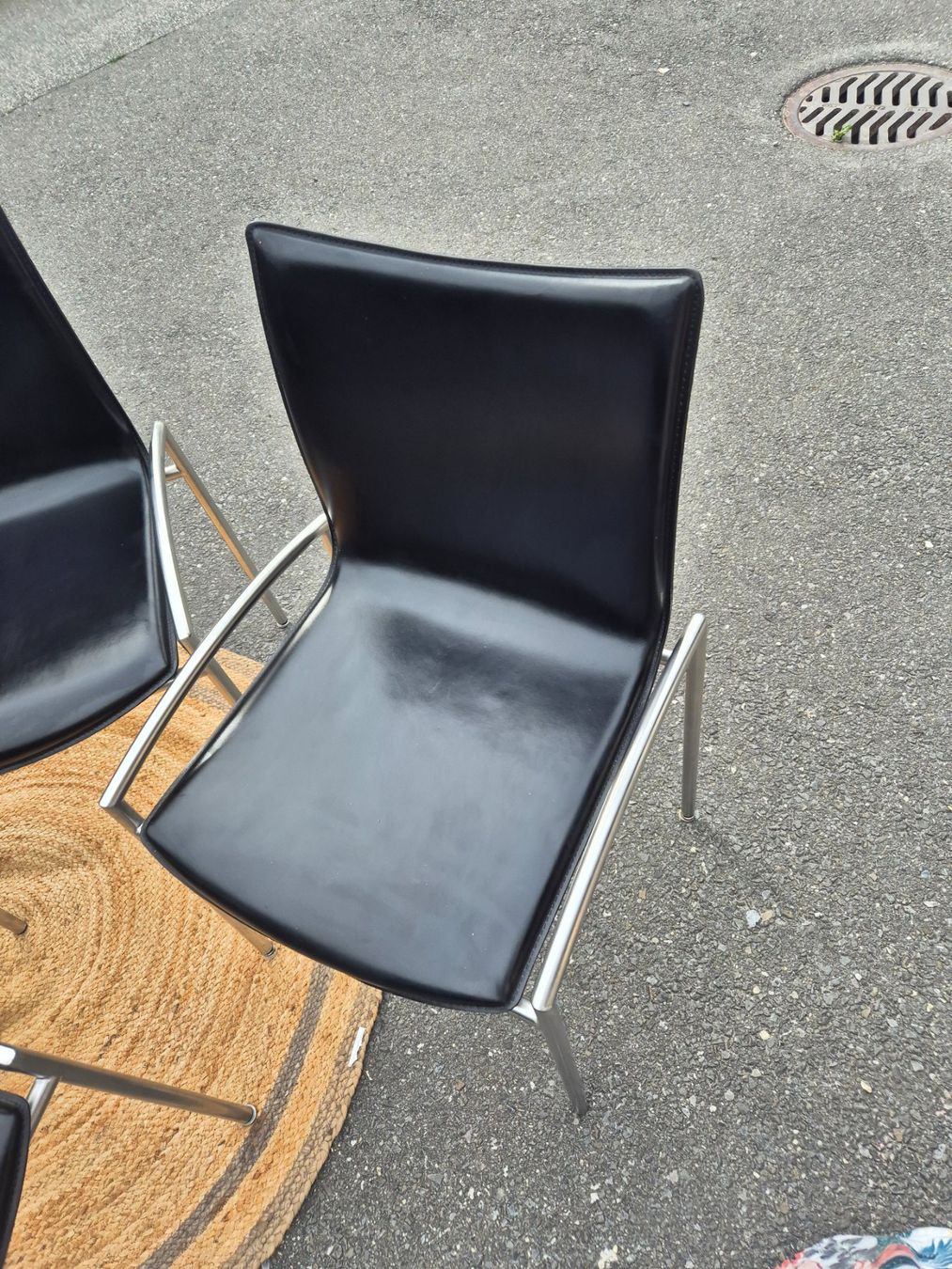 Girsberger Sedie: 4 chaises en cuir noir Girberger – Usato da Fully venduto da tameab 2