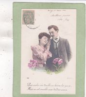 Frankreich Kitsch Frau Mann Paar Blumen