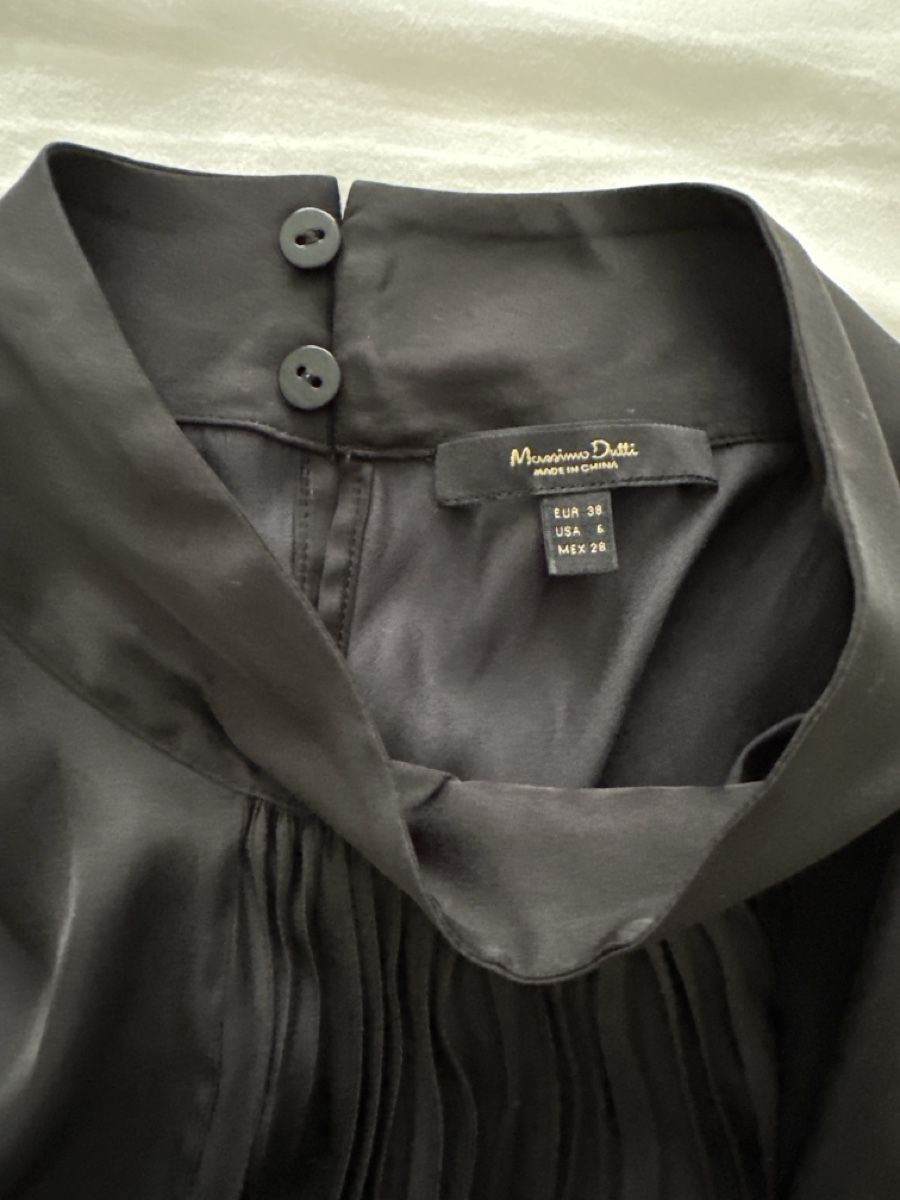 Massimo Dutti Camicette: Massimo Dutti Black Pleated Blouse - Grösse/Size 38 – Usato da Zürich venduto da KrisZH 2