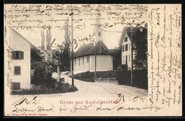 AK Rudolfstetten, Blick zur Kirche, 1904